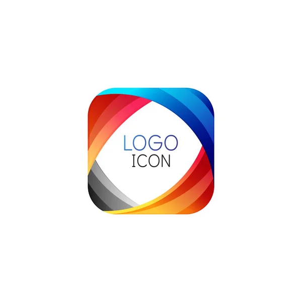 Plantilla de diseño de logotipo cuadrado geométrico de moda de negocios con colores limpios brillantes — Archivo Imágenes Vectoriales