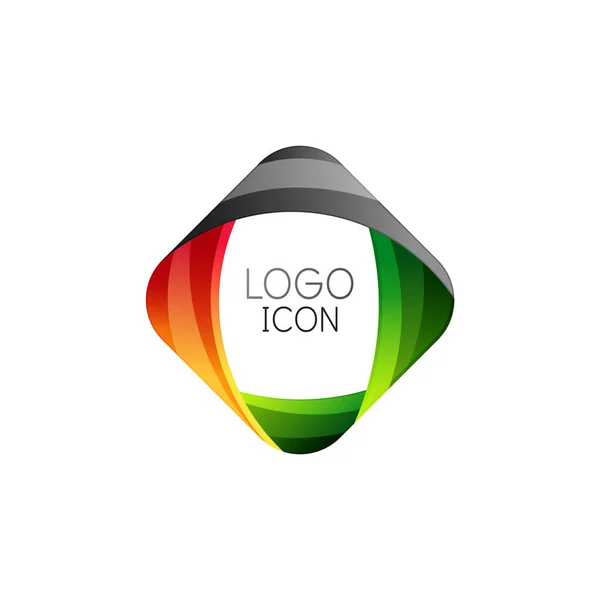 Plantilla de diseño de logotipo cuadrado geométrico de moda de negocios con colores limpios brillantes — Vector de stock