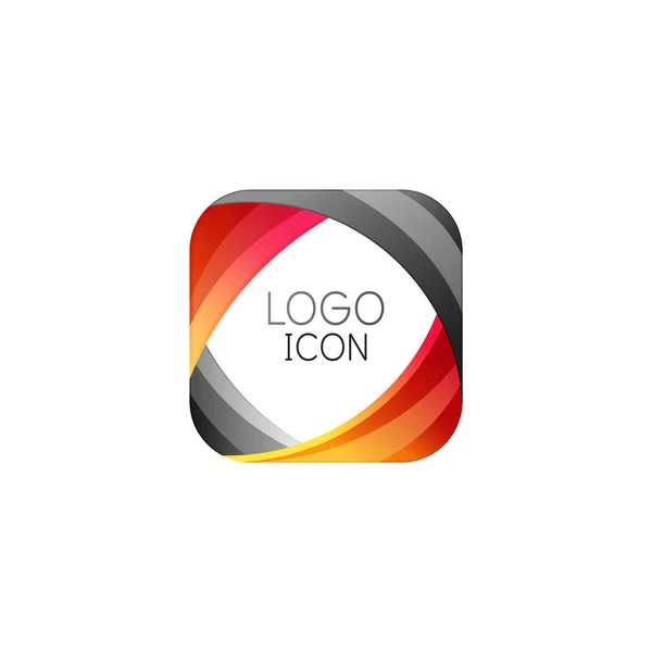 ビジネストレンディーな幾何学的な正方形のロゴデザインテンプレート明るいきれいな色 — ストックベクタ