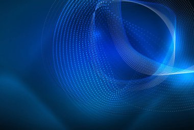 Soyut parçacıklar, dalga arkaplanı, neon hareket tekno tasarımı