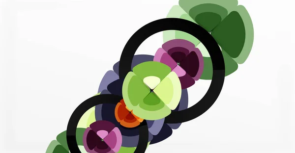 Abstraktní pozadí, módní barevné kruhy geometrické složení. Vektorové ilustrace pro tapetu, nápis, pozadí, karta, ilustrace knihy, úvodní strana — Stockový vektor