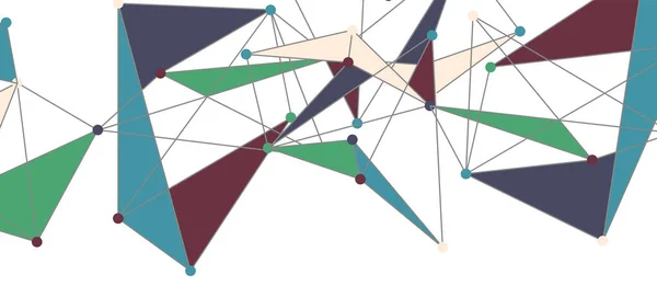 Collegamenti a punti di linea, progettazione a tecnologia triangolare. Sfondo geometrico astratto — Vettoriale Stock