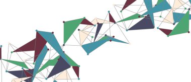 Hat noktaları bağlantıları, üçgen teknoloji tasarımı. Soyut geometrik arkaplan