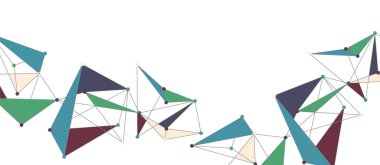 Hat noktaları bağlantıları, üçgen teknoloji tasarımı. Soyut geometrik arkaplan