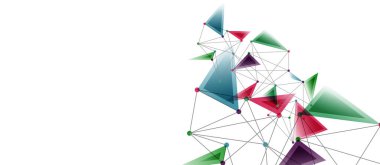 Hat noktaları bağlantıları, üçgen teknoloji tasarımı. Soyut geometrik arkaplan