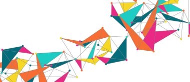 Hat noktaları bağlantıları, üçgen teknoloji tasarımı. Soyut geometrik arkaplan