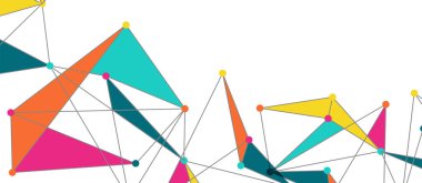 Hat noktaları bağlantıları, üçgen teknoloji tasarımı. Soyut geometrik arkaplan