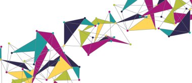 Hat noktaları bağlantıları, üçgen teknoloji tasarımı. Soyut geometrik arkaplan