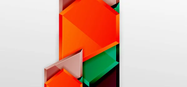 3D効果組成を持つ金属光沢のある幾何学的な形状。テクノ未来的ベクトル抽象的背景壁紙、バナー、背景、カード、本のイラスト、着陸ページのための — ストックベクタ