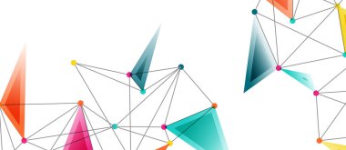 Hat noktaları bağlantıları, üçgen teknoloji tasarımı. Soyut geometrik arkaplan