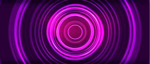 Neon circle technology background. Vector Illustration For Wallpaper, Banner, Background, Card, Book Illustration, landing page — Stock Vector