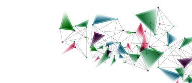 Hat noktaları bağlantıları, üçgen teknoloji tasarımı. Soyut geometrik arkaplan