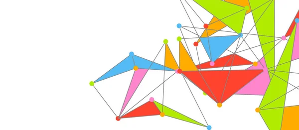 Hat noktaları bağlantıları, üçgen teknoloji tasarımı. Soyut geometrik arkaplan — Stok Vektör