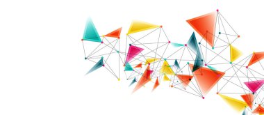 Hat noktaları bağlantıları, üçgen teknoloji tasarımı. Soyut geometrik arkaplan