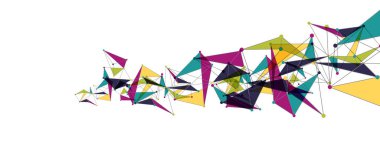 Hat noktaları bağlantıları, üçgen teknoloji tasarımı. Soyut geometrik arkaplan