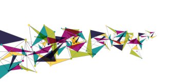 Hat noktaları bağlantıları, üçgen teknoloji tasarımı. Soyut geometrik arkaplan