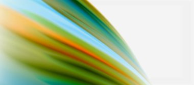 Dalga çizgileri soyut arkaplan, gökkuşağı tarzı renklerle düz ipek tasarım. Sıvı sıvı renk dalgaları. Vektör İllüstrasyonu