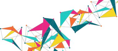 Hat noktaları bağlantıları, üçgen teknoloji tasarımı. Soyut geometrik arkaplan