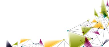 Hat noktaları bağlantıları, üçgen teknoloji tasarımı. Soyut geometrik arkaplan