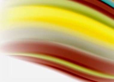 Dalga çizgileri soyut arkaplan, gökkuşağı tarzı renklerle düz ipek tasarım. Sıvı sıvı renk dalgaları. Vektör İllüstrasyonu