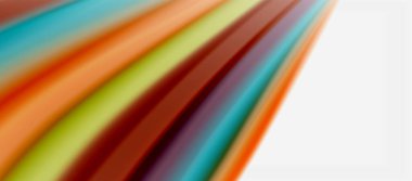 Dalga çizgileri soyut arkaplan, gökkuşağı tarzı renklerle düz ipek tasarım. Sıvı sıvı renk dalgaları. Vektör İllüstrasyonu