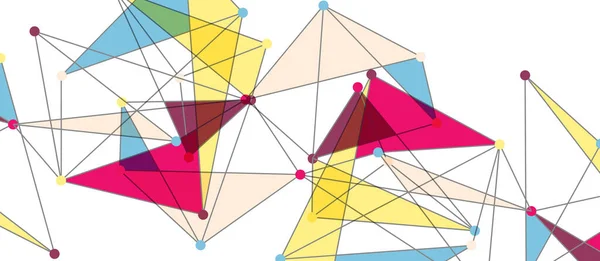 Spojení čárových bodů, trojúhelníkový návrh technologie. Abstraktní geometrické pozadí — Stockový vektor