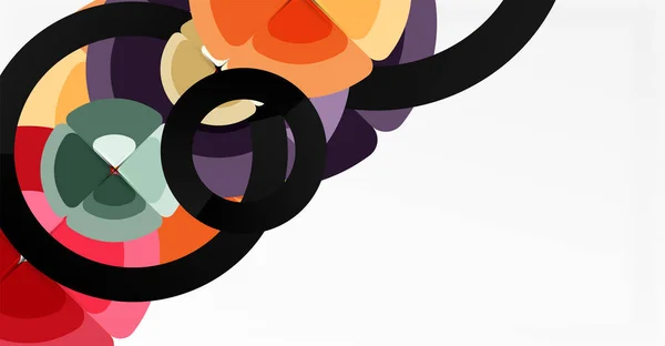 Abstrakt bakgrund, trendiga färg cirklar geometrisk sammansättning. Vektor Illustration för Bakgrund, Banner, Bakgrund, Kort, Bokillustration, landningssida — Stock vektor
