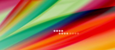 Dalga çizgileri soyut arkaplan, gökkuşağı tarzı renklerle düz ipek tasarım. Sıvı sıvı renk dalgaları. Vektör İllüstrasyonu