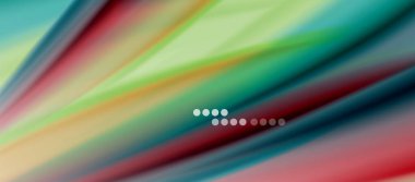 Dalga çizgileri soyut arkaplan, gökkuşağı tarzı renklerle düz ipek tasarım. Sıvı sıvı renk dalgaları. Vektör İllüstrasyonu