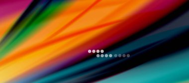 Dalga çizgileri soyut arkaplan, gökkuşağı tarzı renklerle düz ipek tasarım. Sıvı sıvı renk dalgaları. Vektör İllüstrasyonu