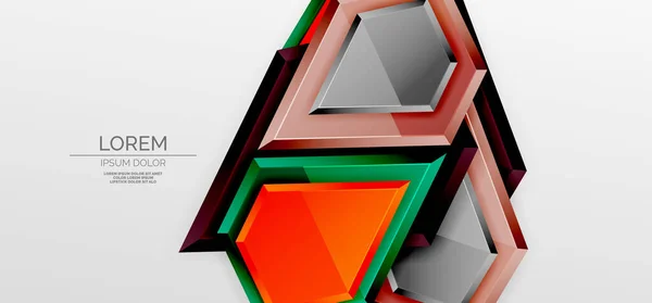 Metalen glanzende glanzende geometrische vormen met 3D-effect samenstelling. Techno futuristische vector abstracte achtergrond Voor Wallpaper, Banner, Achtergrond, Kaart, Boek Illustratie, landing page — Stockvector