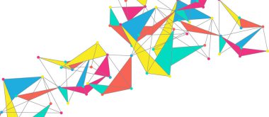 Hat noktaları bağlantıları, üçgen teknoloji tasarımı. Soyut geometrik arkaplan