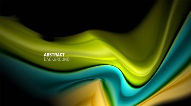 Siyah arkaplanda sıvı renk eğimleri