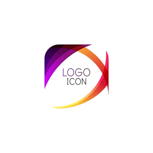 Modelo de design de logotipo quadrado geométrico moderno de negócios com cores limpas e brilhantes — Vetor de Stock
