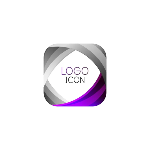 Plantilla de diseño de logotipo cuadrado geométrico de moda de negocios con colores limpios brillantes — Vector de stock