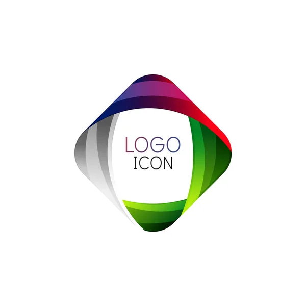 Modèle de conception de logo carré géométrique à la mode d'affaires avec des couleurs vives et propres — Image vectorielle