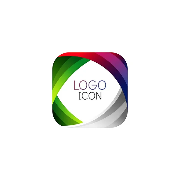 Parlak temiz renklere sahip iş trendi geometrik kare logo tasarım şablonu — Stok Vektör