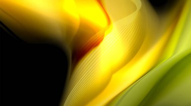 Siyah arkaplanda sıvı renk eğimleri