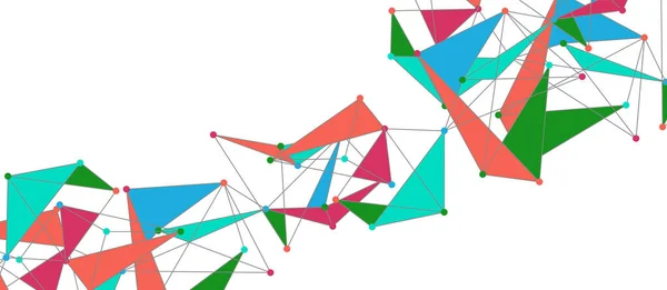 Linjeanslutningar, triangulär teknik design. Abstrakt geometrisk bakgrund — Stock vektor
