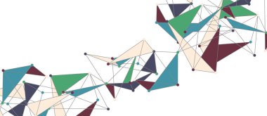 Hat noktaları bağlantıları, üçgen teknoloji tasarımı. Soyut geometrik arkaplan