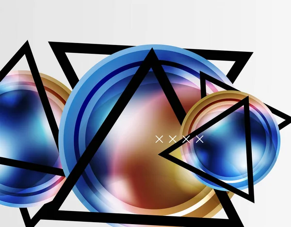 Fundo abstrato - bolhas de vidro brilhantes, formas de esfera abstratas. Ilustração vetorial para papel de parede, bandeira, fundo, cartão, ilustração do livro, landing page — Vetor de Stock