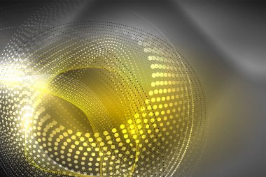 Soyut parçacıklar, dalga arkaplanı, neon hareket tekno tasarımı