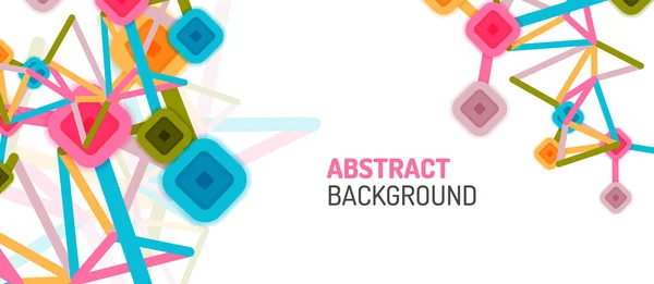 Abstrakte Quadrat-Punkt-Verbindungen, flacher geometrischer Hintergrund für Tapeten, Banner, Hintergrund, Karte, Buchillustration, Landing Page oder Plakatdesign — Stockvektor