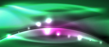 Abstract background. Shiny design neon waves with light effects, techno trendy design. Vector Illustration For Wallpaper, Banner, Background, Card, Book Illustration, landing page