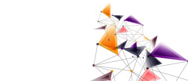 Hat noktaları bağlantıları, üçgen teknoloji tasarımı. Soyut geometrik arkaplan