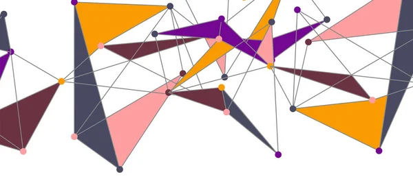 Hat noktaları bağlantıları, üçgen teknoloji tasarımı. Soyut geometrik arkaplan — Stok Vektör
