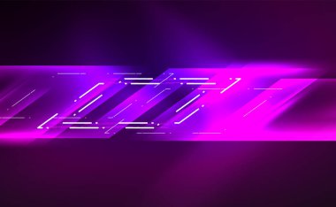 Dinamik neon parlak, soyut bir arkaplan. İş veya teknoloji sunumu, İnternet posteri veya web broşürü kapağı, duvar kağıdı için modaya uygun soyut düzen şablonu