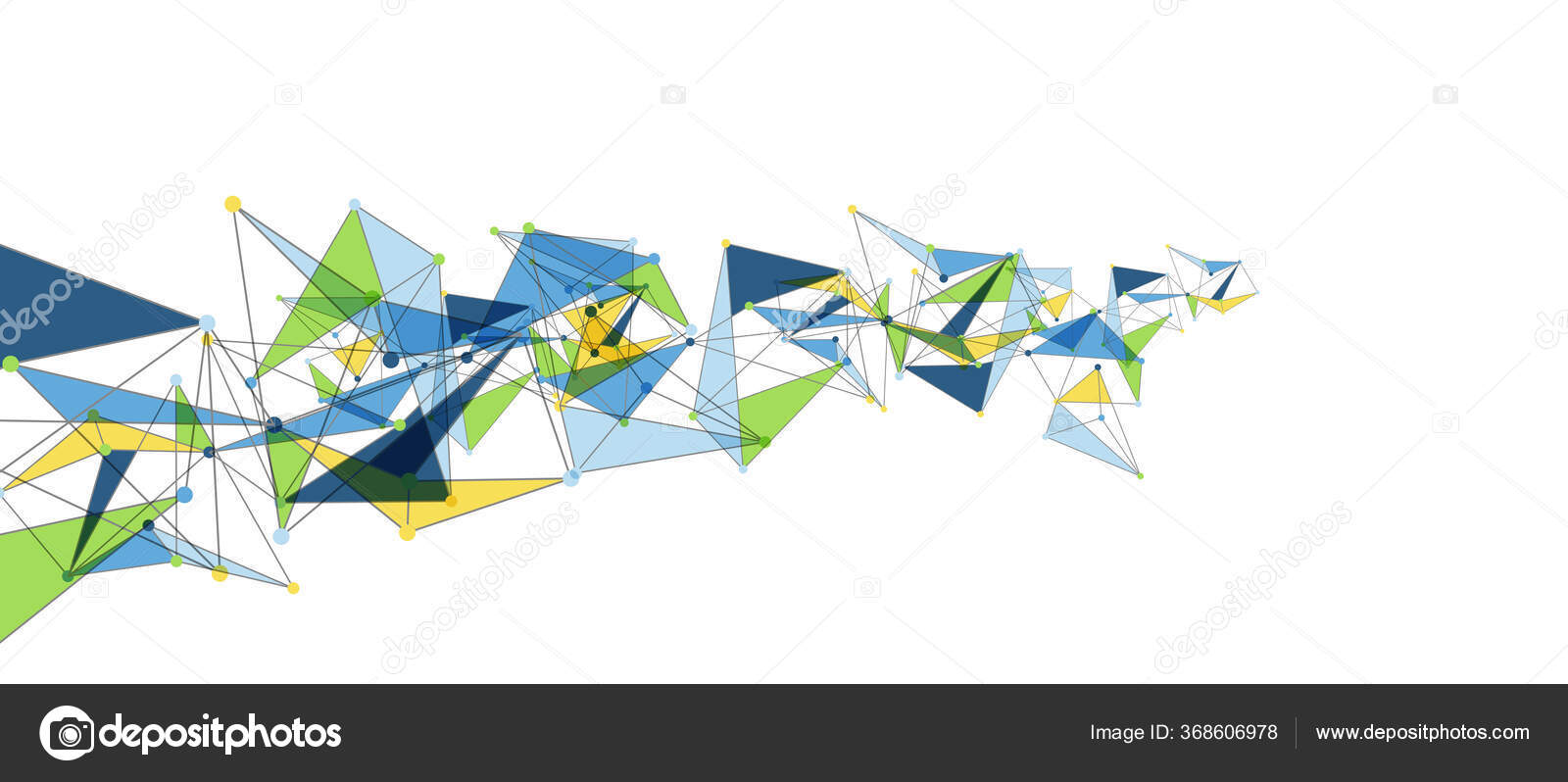 Line points connections, triangular technology design. Abstract ...