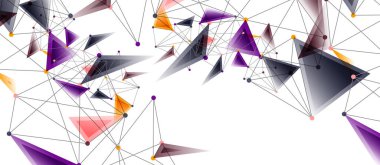 Hat noktaları bağlantıları, üçgen teknoloji tasarımı. Soyut geometrik arkaplan