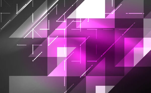 Abstract background, mosaic triangle pattern with transparent effects on glowing neon shiny backdrop. Vector Illustration For Wallpaper, Banner, Background, Card, Book Illustration, landing page — Stok Vektör